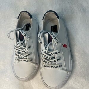 Polo Ralph Lauren White and Red Sneakers Casual Low-Top